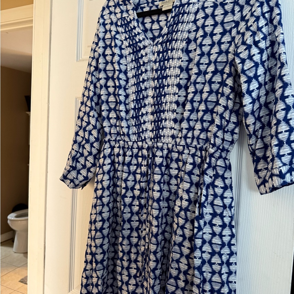 Lucky Brand Blue and White Patterned dress